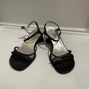 Size 2 kids heels with rhinestone embellishments